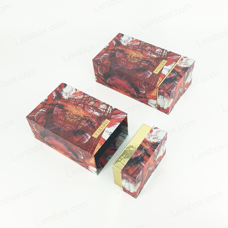 Guldfolie parfumeboks med EVA -skumforing og stiv base til premium emballage HP023