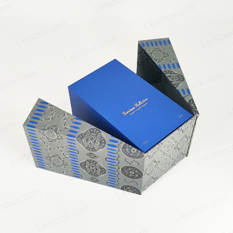 Premium guldfolie parfumeboks med EVA skumbakke og robust låg og basisdesign HP029