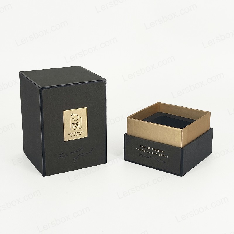 Guldfolie parfumeboks med stift låg, base og eva skumbakke til luksuriøs display HP034